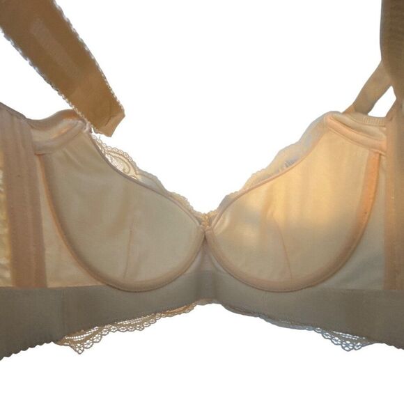 Beige Full Coverage Lace Bra With Underwire & Adjustable Straps 46/105 - Picture 4 of 6